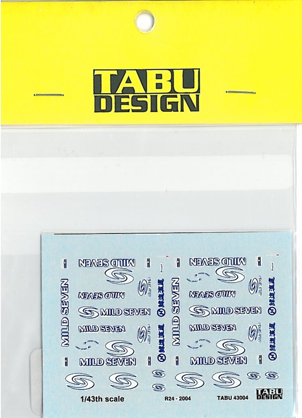 TABU43004 1/43 R24"MILD SEVEN"デカール（HOT WHEEL社対応）