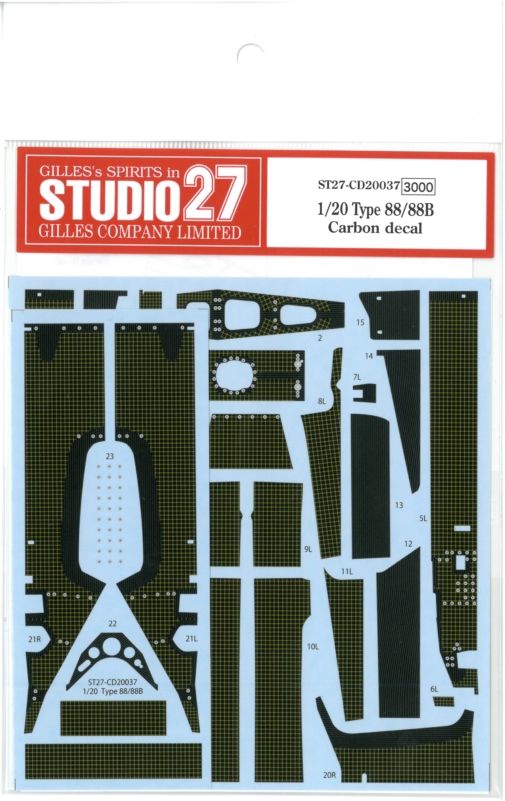 CD20037  1/20 Type88/88B Carbon decal(E社1/20 Type88.88B.1981対応）