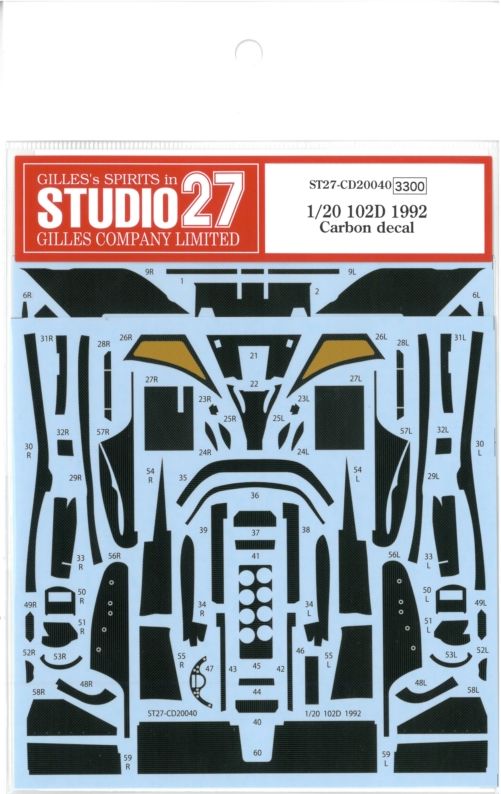 CD20040 1/20  102D  1992 Carbon decal (T社1/20 102D FORD対応）