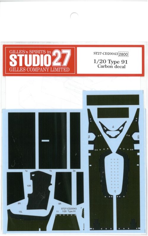 CD20043 1/20 Type91 Carbon decal (E社1/20TYPE91対応）