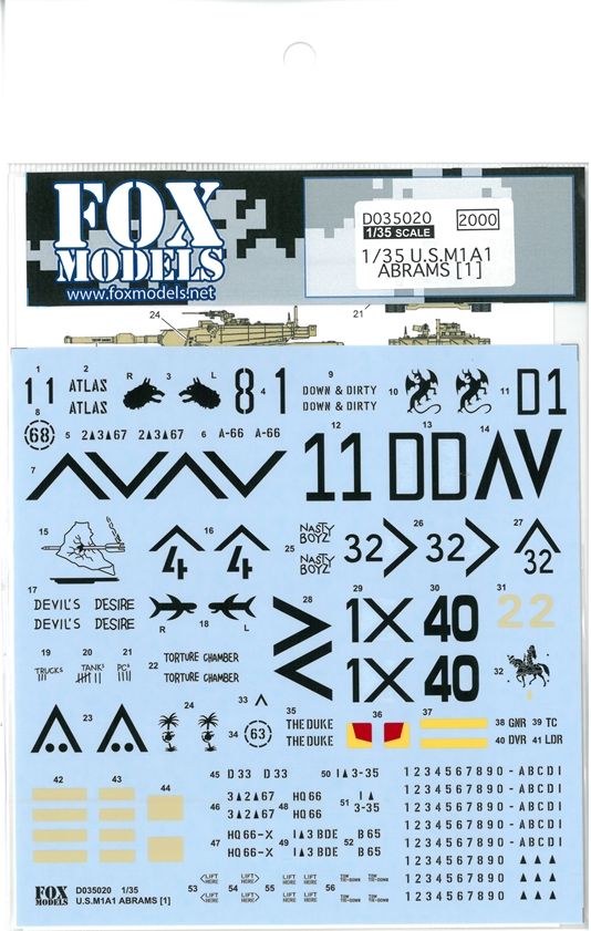 D035020 1/35 U.S.M1A1 ABRAMS［1］(T社1/35U.S.M1A1 ABRAMS対応）