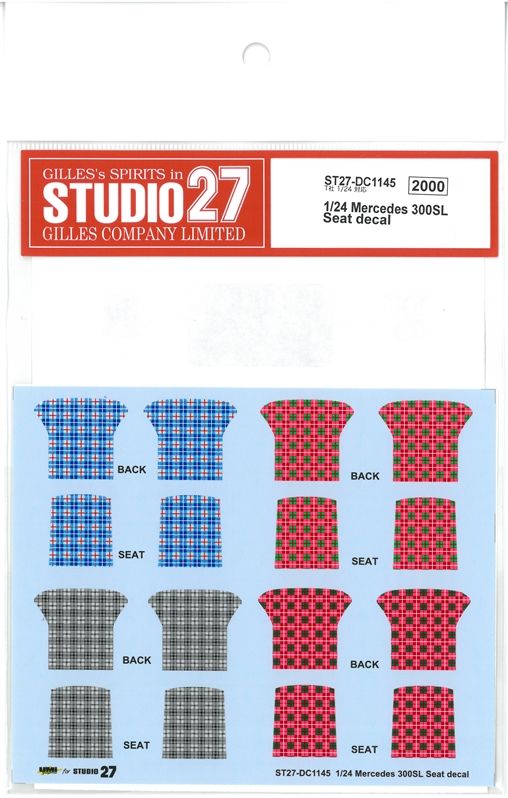 DC1145  1/24 Mercedes 300SL Seat decal   (T社1/24 対応）