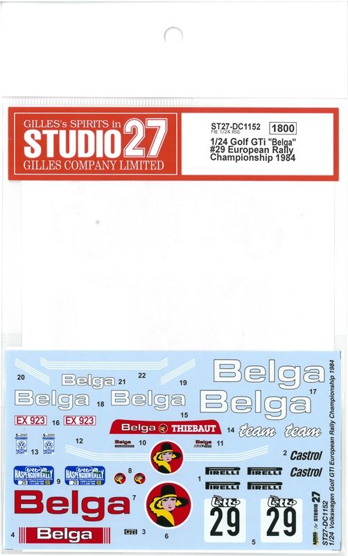 DC1152　1/24  Golf GTi "Belaga"#29 European Rally Championship 1984(F社1/24 対応）