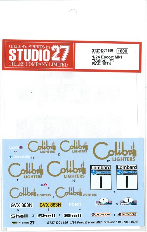 DC1156 1/24 Escort Mk1 "Calibri"#1 RAC 1974 (BELKITS1/24対応）