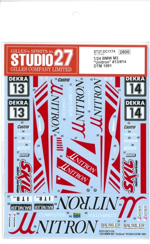 DC1174 1/24 BMW M3 "Unitron"#13/#14 DTM 1991 (A社1/24対応）