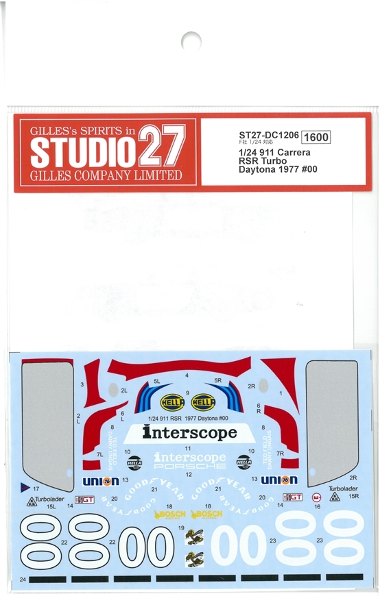 DC1206 1/24 911 Carrera RSR Turbo Daytona 1977 #00 (F社1/24対応）