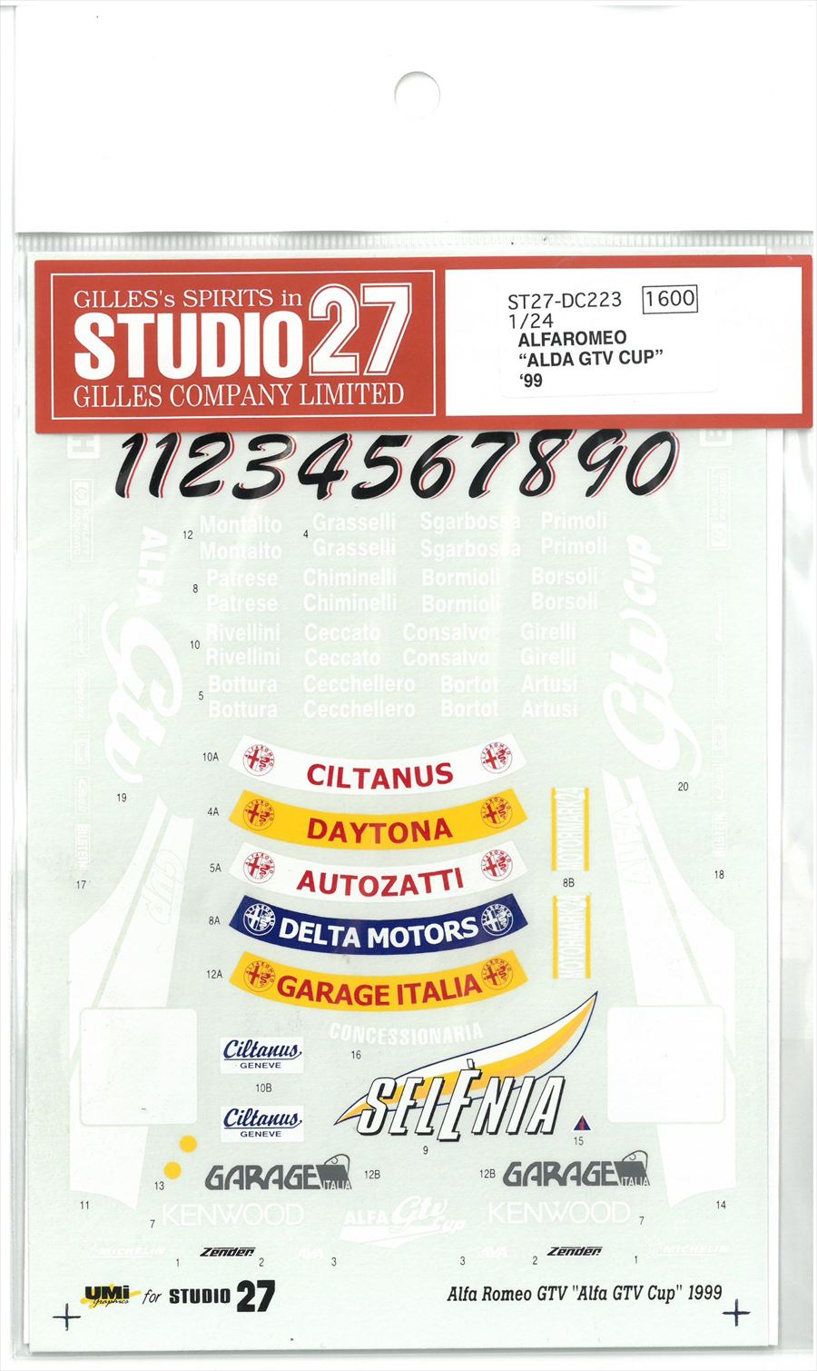 DC223  1/24 Alfa Romeo "ALFA GTV CUP" 1999