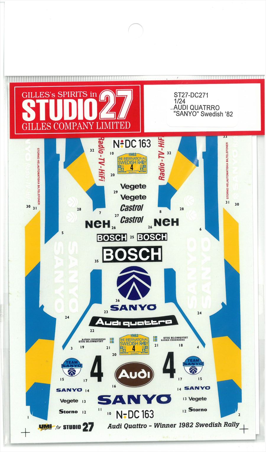 DC271	1/24 Audi Quattro "SANYO" Sweden 1982