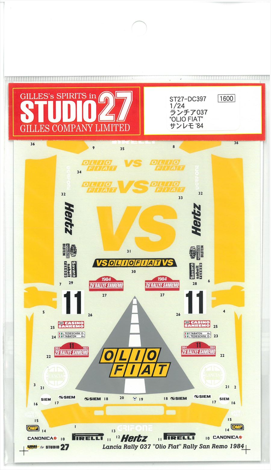 DC397　1/24 Lancia Rally 037 "OLIO FIAT" Sanremo 1984	1984