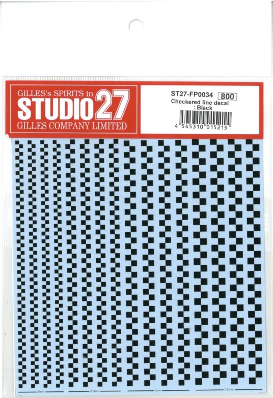 FP0034　Checkered Line decal : Black
