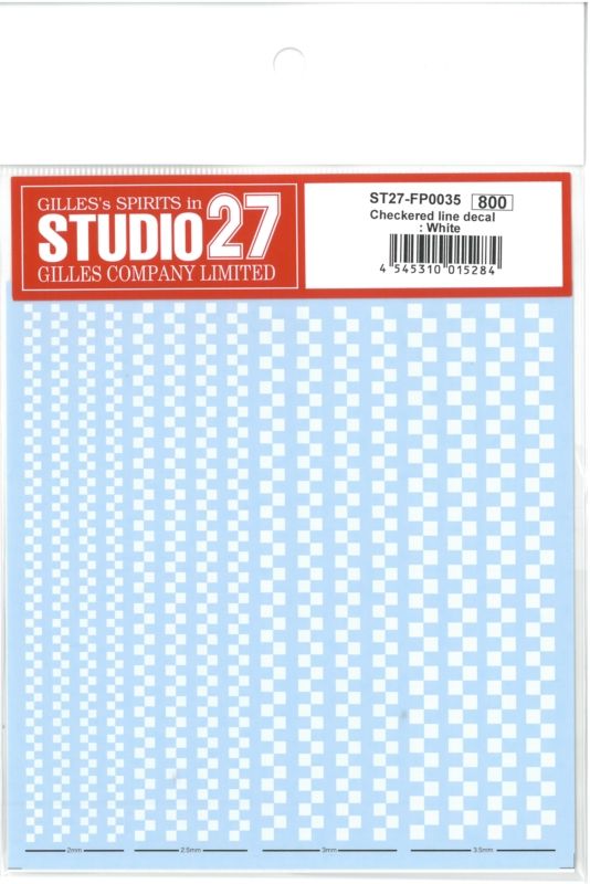 FP0035  Checkered line decal : White
