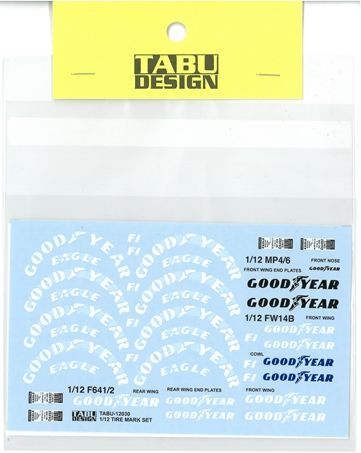 TABU12030B  1/12 TIRE DECAL SET タイヤロゴデカール