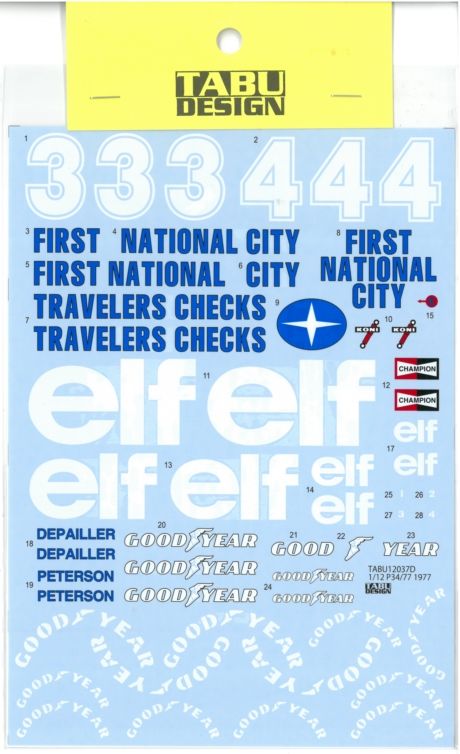 TABU12037D　1/12 P34 First National 1977 (T社1/12対応）