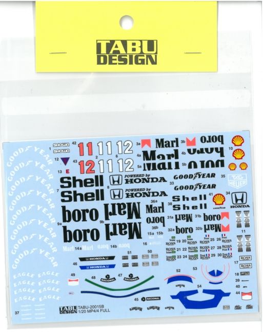 TABU20015B 1/20 MP4/4 Full Sponsord ecal（T社対応）