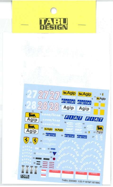 TABU20058D  1/20 F187/88C Full Sponsor (F 社1/20対応）