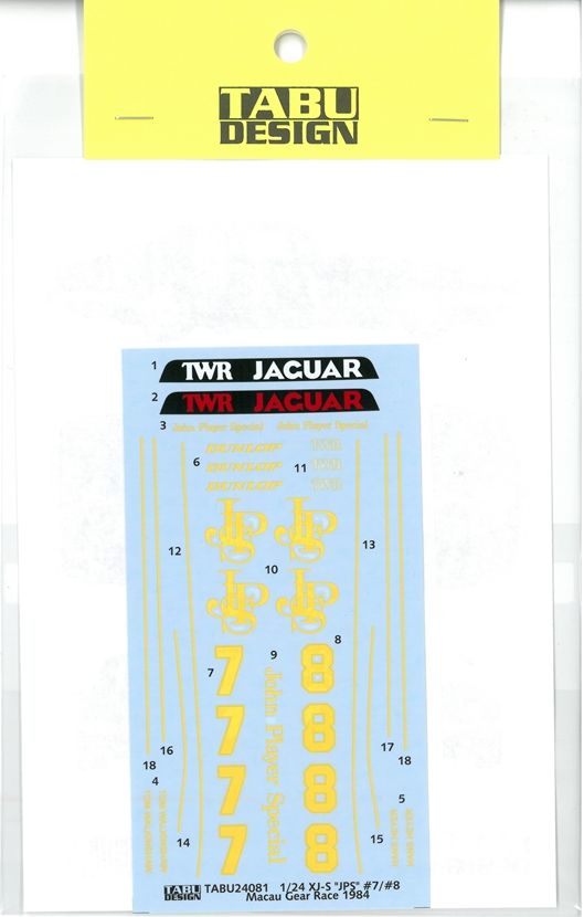 TABU24081 1/24 XJ-S #7/#8 Macau Gear Race 1984 (H社1/24対応）