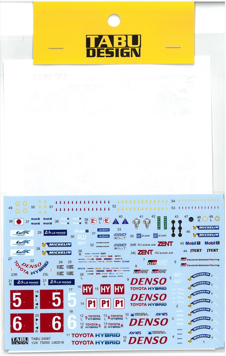 TABU24087 1/24 TS050 LM2016 LogoDecal (T社1/24TS050 HYBRID対応）