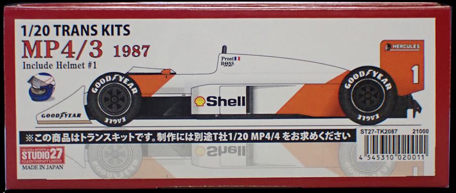 TK2087  MP4/3 1987  1/20 TRANS KITS (T社1/20 MP4/4対応）