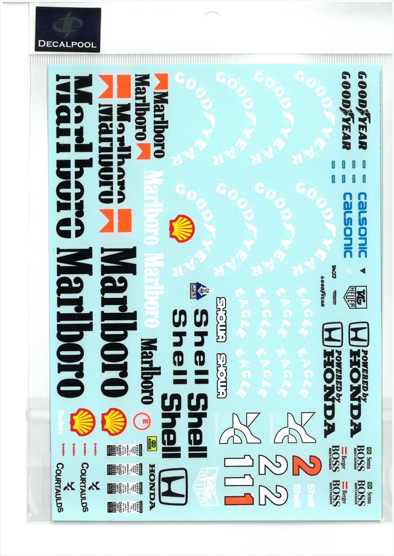 DP009　1/12 McLaren MP4/6 Marlboro (DECAL POOL)