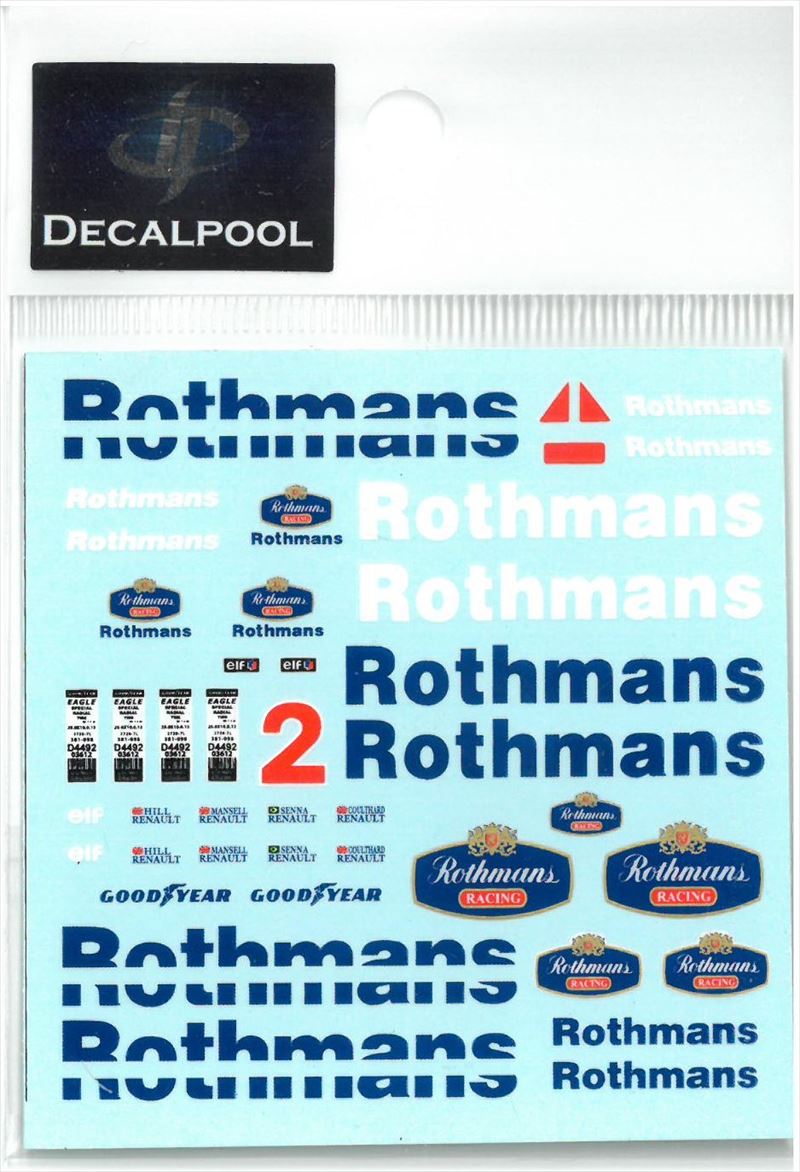 DP017  1/20 Williams Renault FW16 Rothmans Option logo  (DECAL POOL)