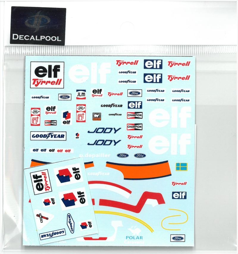 DP041  1/20 Tyrrell P34 '76 Driver & Pit crew team (DECAL POOL)