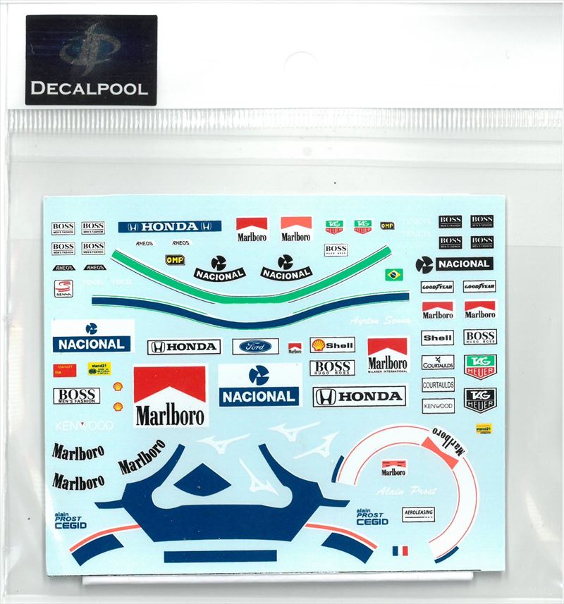 DP105 1/12 Mclaren Marlboro A. Senna / A. Prost Decal for Figure (DECAL POOL)