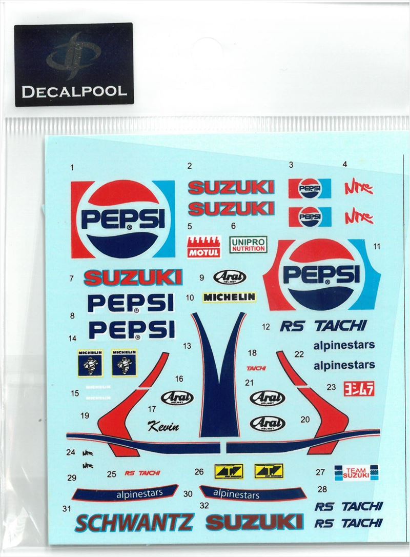 DP134 1/12 Suzuki Pepsi K. Schwantz Rider '88 (DECAL POOL)