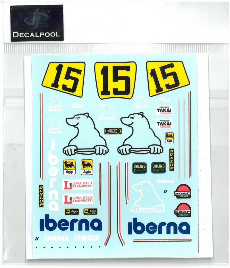 DP168 1/12 Yamaha YZR500 Iberna #15 A. Valesi WGP '88  (DECAL POOL)