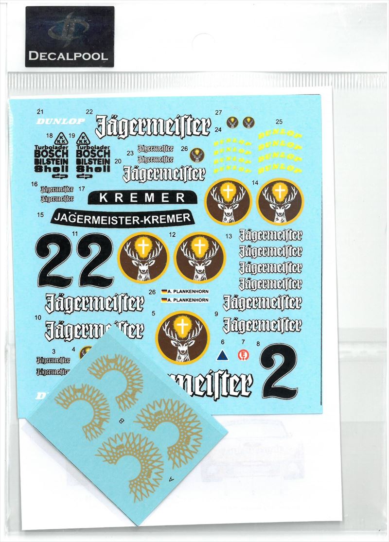 DP220  1/24 Porsche 935 K3 Jagermeister #2 for NuNu (DECAL POOL)