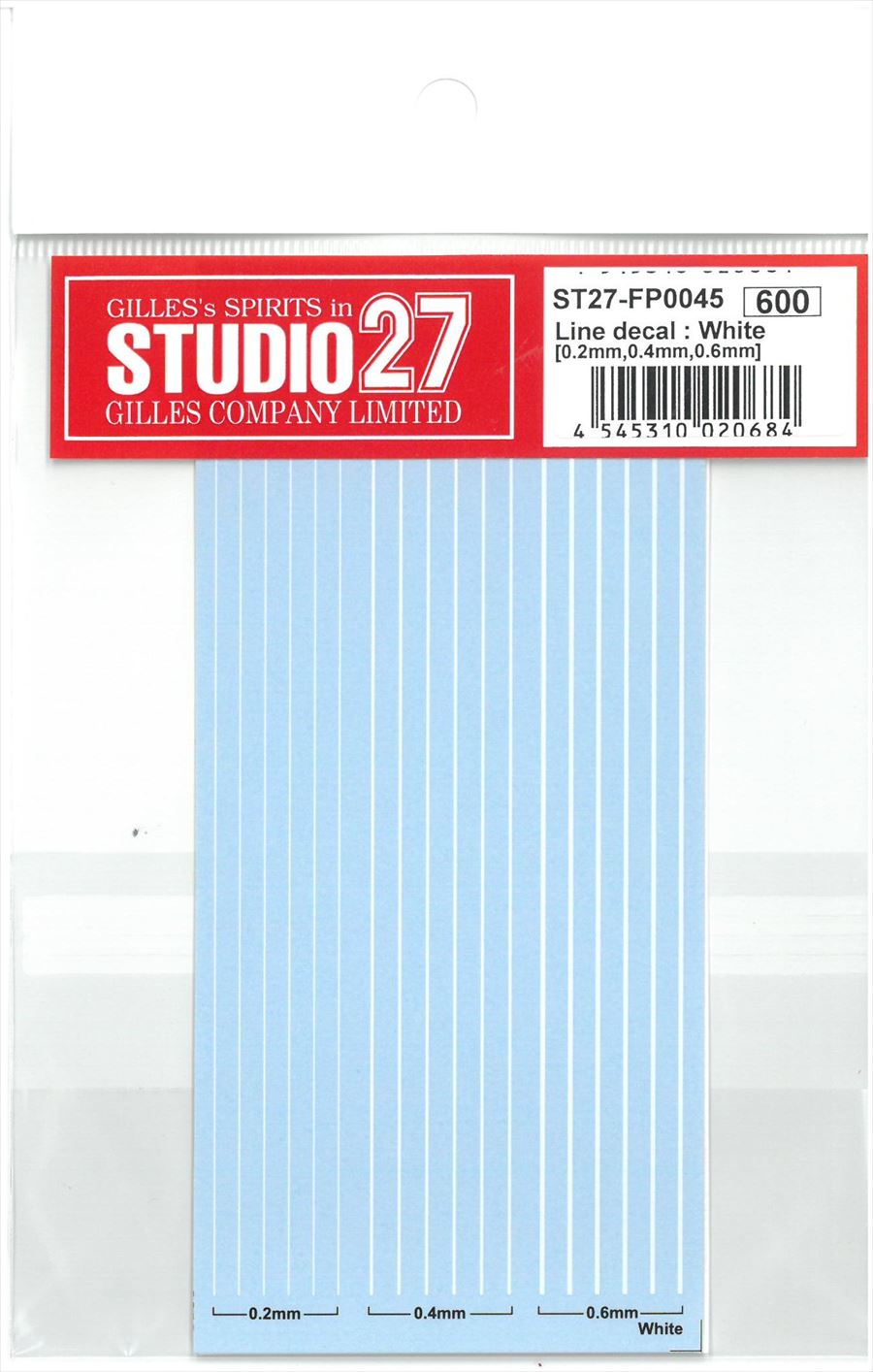 FP0045 Line decale (0.2mm.0.4mm,0.6mm):White