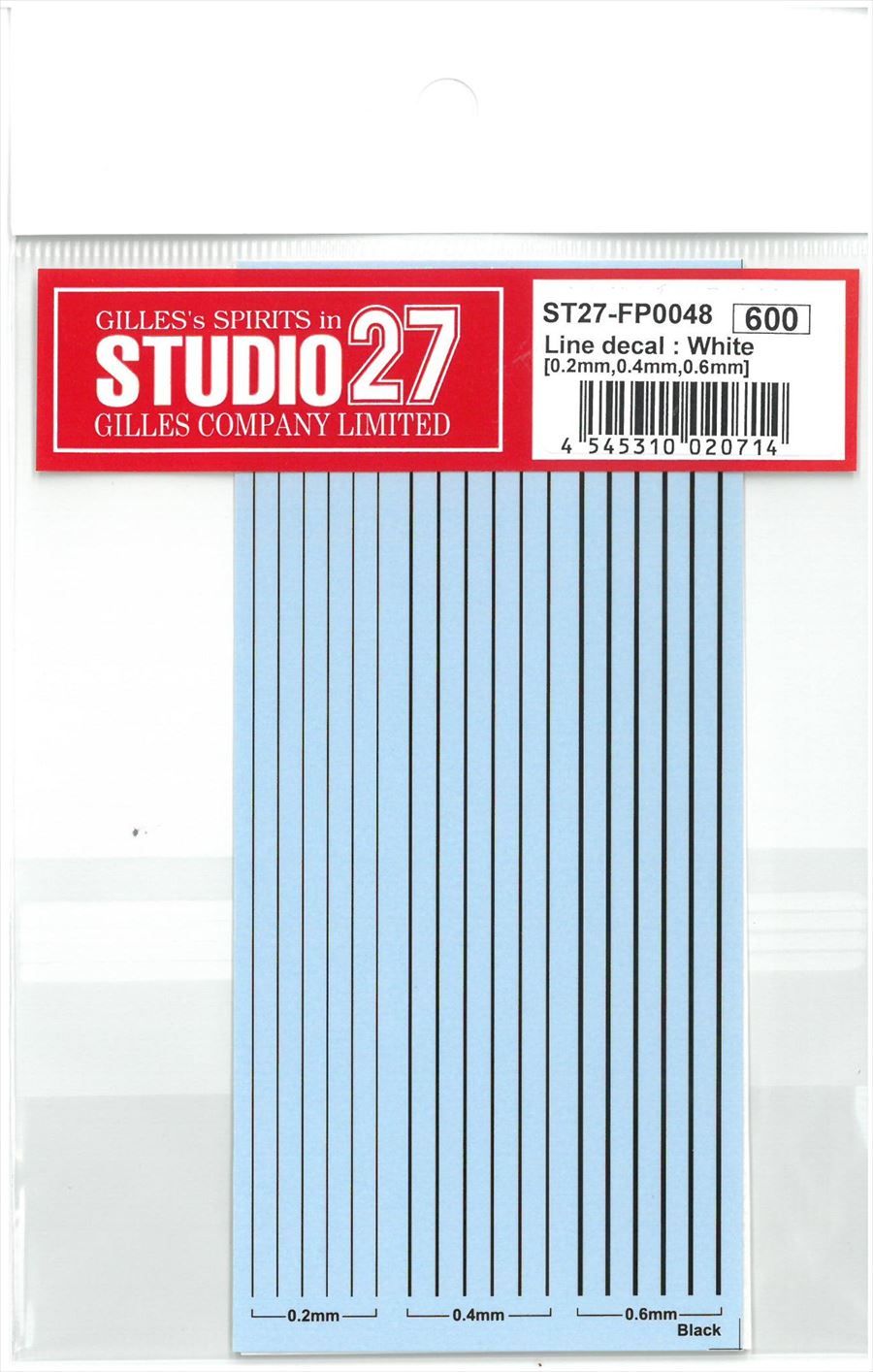 FP0048 Line decale (0.2mm.0.4mm,0.6mm):Blacke