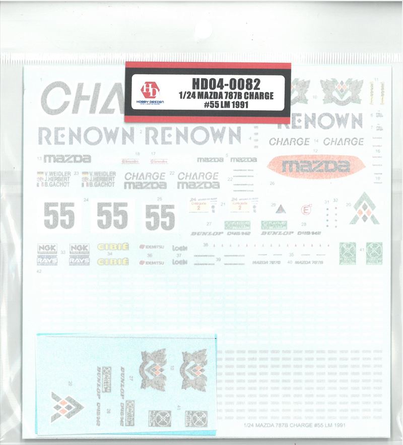 hd04-0082  1/24 MAZDA 787B  Charge #55 LM 1991　Hobby Design