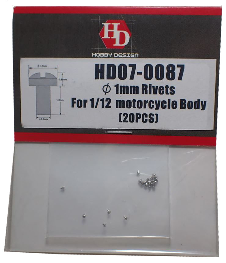 HD07-0087 φ1mm Rivets For1/12 motorcycle Body(20PCS) 【HOBBY　DESIGN】