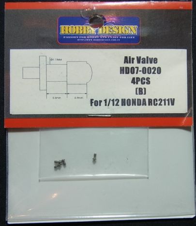 HD07-0020 1/12 Alr Valve 4pcs (B) For1/12HONDA RC211V 【HOBBY　DESIGN】