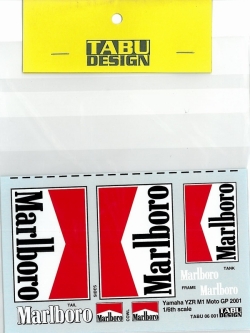 TABU06001 1/6 YZR500"Marlboro"2001用タバコデカール（イタレリ社対応）