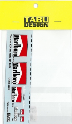 TABU12002 1/12 YZR500"Marlboro"2001用タバコデカール（ミニチャンプス社対応）
