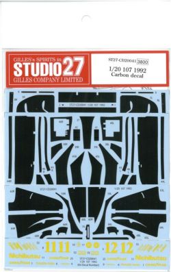 CD20041 1/20 107 1992 Carbon decal  (T社1/20 107FORD対応）