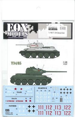 D048010 1/48 T-34 Decal Set（T社1/48パンサーFD型対応）