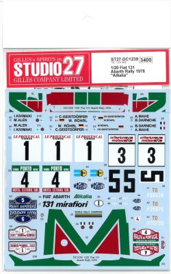 DC1239 1/20 Fiat 131 Abarth Rally 1978 "Alitalia"(T社1/20　ITEM20069対応）