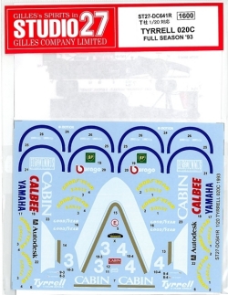DC641R　TYRRELL　020C　FULL　SEASON’93　　T社1/20対応