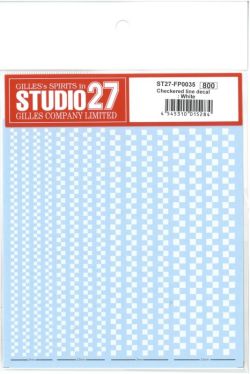 FP0035  Checkered line decal : White
