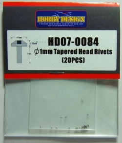 HD07-0084 φ1mm Tapered Head Rivets(20PCS) 【HOBBY　DESIGN】