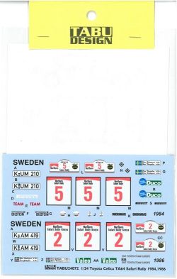 TABU24072 1/24 TA64 Safari Rally 1984.1986 Option (A社1/24対応）