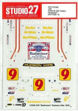 DC262 1/20 PORSCHE 935 TURBO "Budweiser" DAYTONALM'79(T社1/20　935対応）