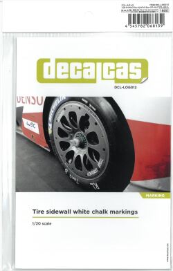 DCL-LOG012 1/20 タイヤサイドウォールホワイトチョークマーキングデカールセット (decalcas)