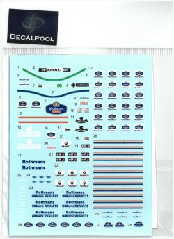 DP013　1/20 Williams Renault FW16 Rothmans A. Senna & pit crew (DECAL POOL)