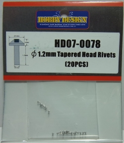 HD07-0078 φ1.2mm Tapered Head Rivets 20pcs 【HOBBY　DESIGN】