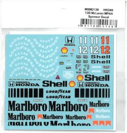 msmd138 1/20 McLaren MP4/4 Sponsor Decal  (MSMcreation)