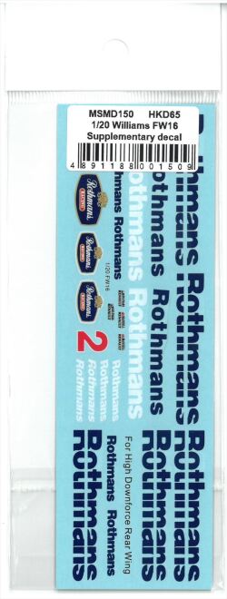 msmd150  1/20 Williams FW16 Supplementary decal (MSMcreation)