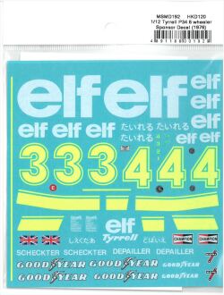 msmd192  1/12 Tyrrell P34 6 wheeler Sponsor decal (1976)(MSMcreation)